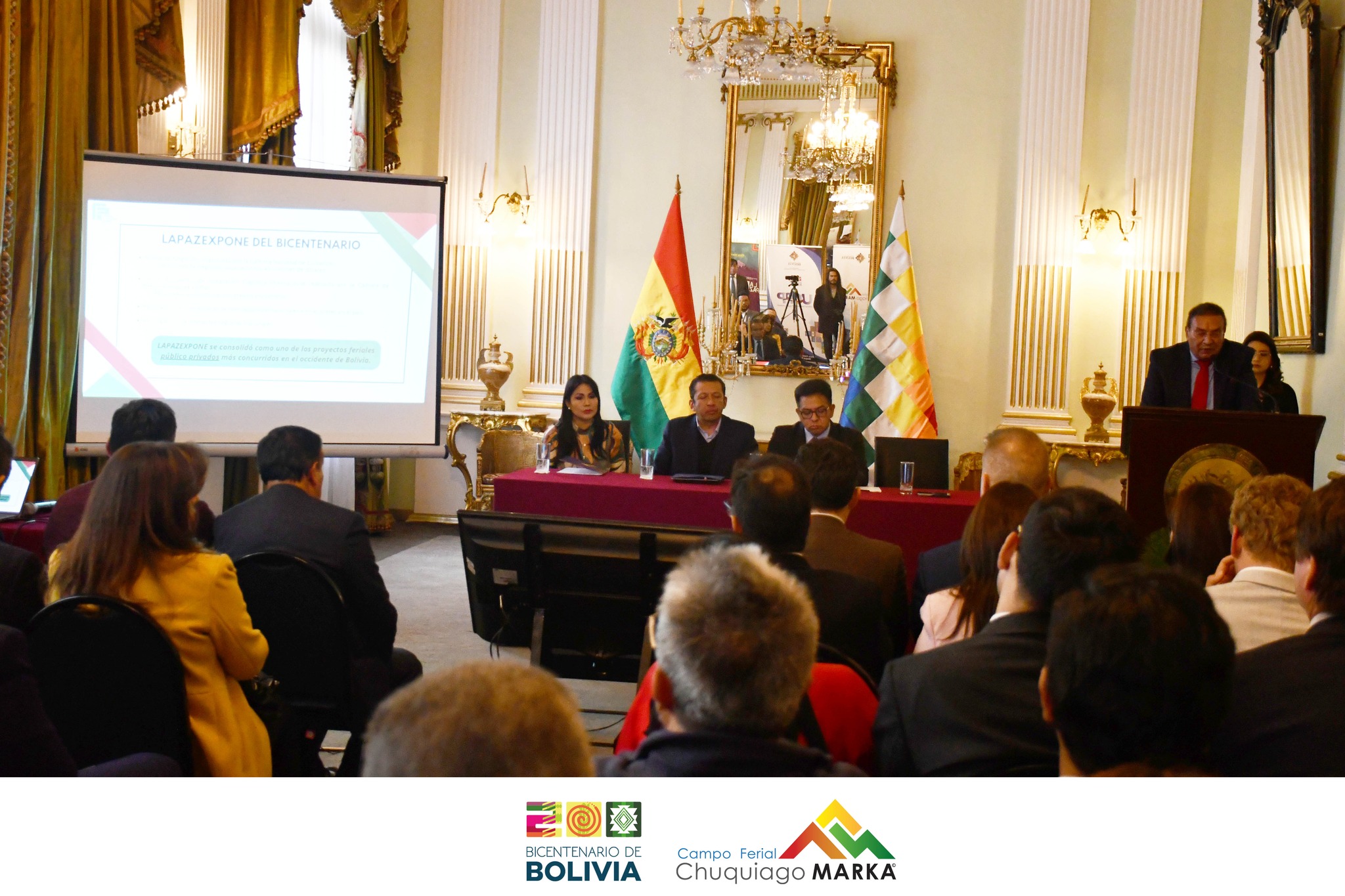 PRESENTAMOS ANTE EL CUERPO DIPLOMATICO Y REPRESENTANTES DE ORGANISMOS INTERNACIONALES, LA FERIA LAPAZEXPONE DEL BICENTENARIO